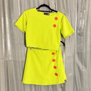 lime skort modette set